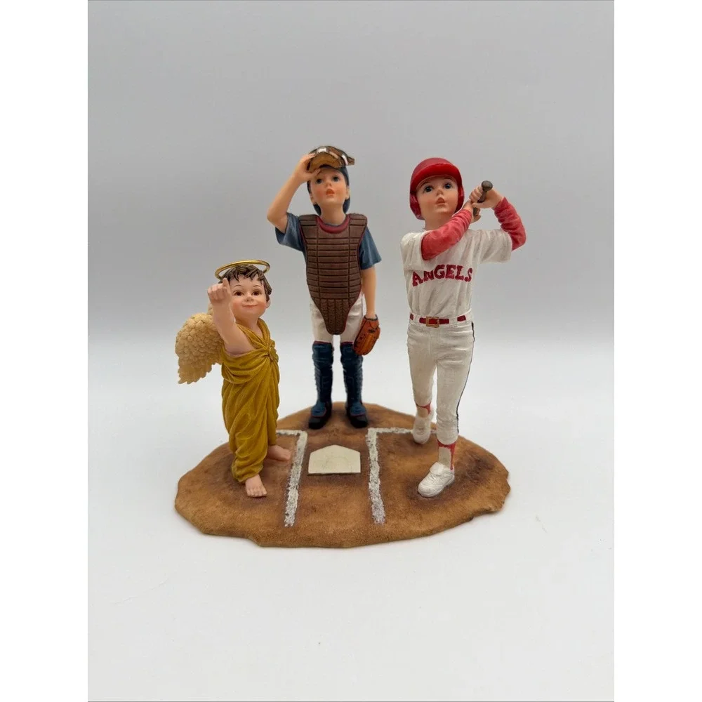 Demdaco Prayers & Promises Think Big Baseball Figurine Bill Stross 2002 Angels